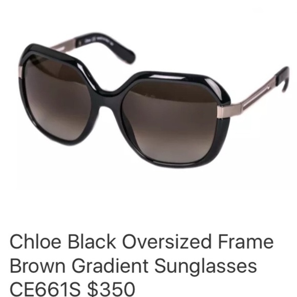 Chloe Accessories - Chloe Black Sunglasses with Brown Gradient Lenses